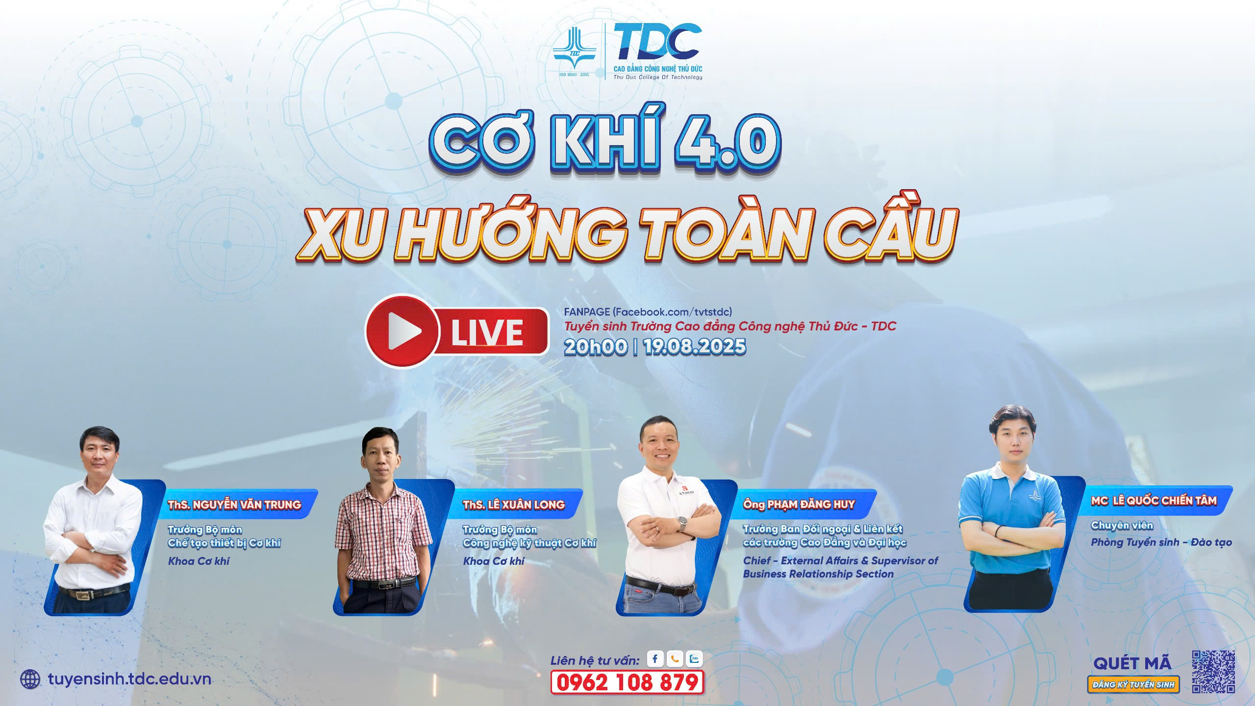 LIVESTREAM: KHOA CƠ KHÍ – CƠ KHÍ 4.0 - XU HƯỚNG TOÀN CẦU